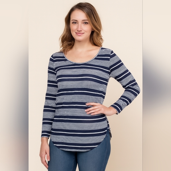 Tops - NWT Striped Navy and White Women's Top